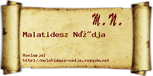 Malatidesz Nádja névjegykártya